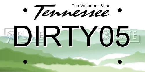 DIRTY05 Tennessee License Plate