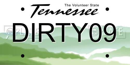 DIRTY09 Tennessee License Plate