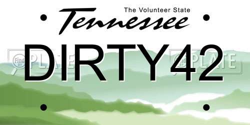 DIRTY42 Tennessee License Plate