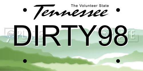 DIRTY98 Tennessee License Plate