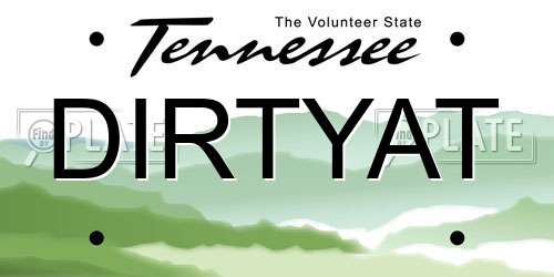 DIRTYAT Tennessee License Plate