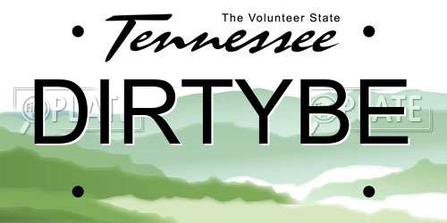 DIRTYBE Tennessee License Plate