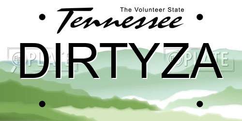 DIRTYZA Tennessee License Plate