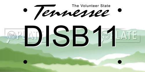 DISB11 Tennessee License Plate