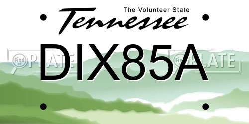 DIX85A Tennessee License Plate