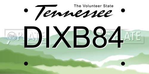 DIXB84 Tennessee License Plate