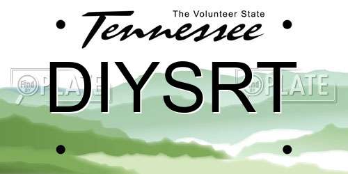 DIYSRT Tennessee License Plate