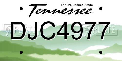 DJC4977 Tennessee License Plate