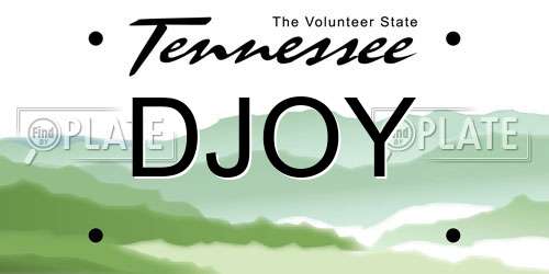 DJOY Tennessee License Plate