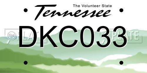 DKC033 Tennessee License Plate