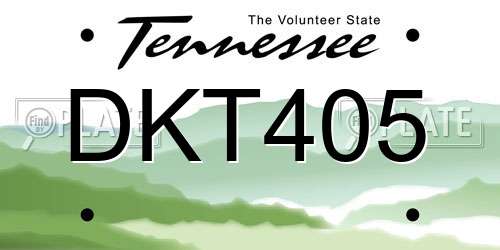 DKT405 Tennessee License Plate