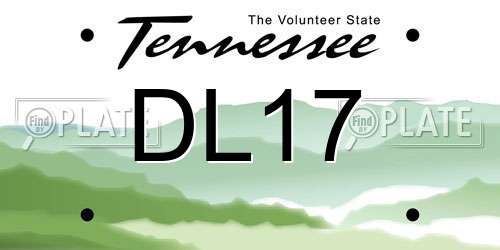 DL17 Tennessee License Plate