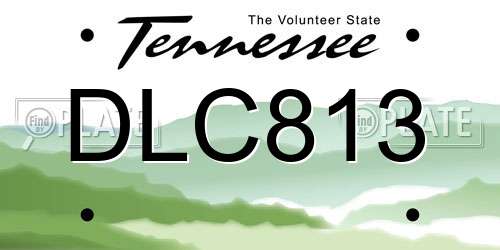 DLC813 Tennessee License Plate