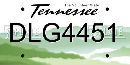 DLG4451 Tennessee License Plate