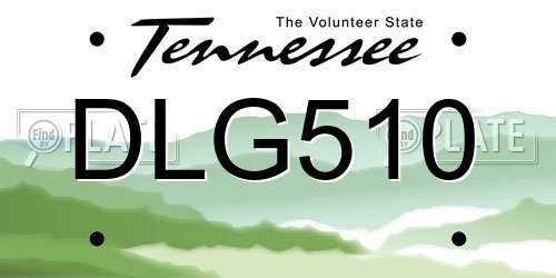 DLG510 Tennessee License Plate