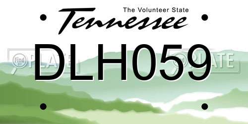 DLH059 Tennessee License Plate
