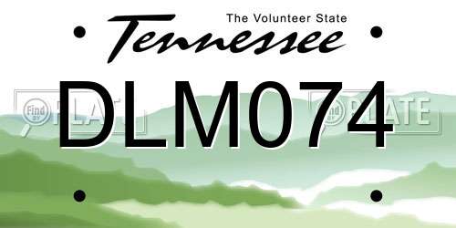 DLM074 Tennessee License Plate