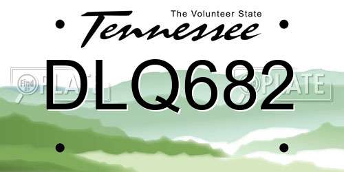 DLQ682 Tennessee License Plate