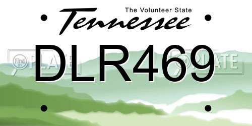 DLR469 Tennessee License Plate