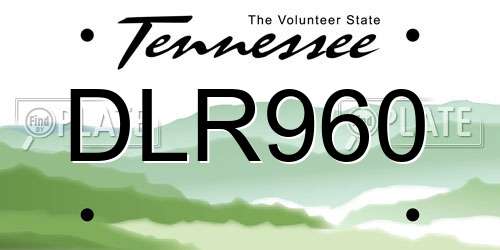 DLR960 Tennessee License Plate