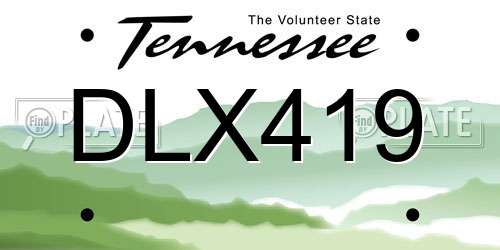 DLX419 Tennessee License Plate