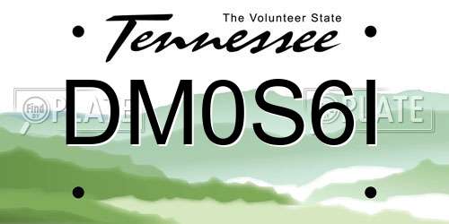 DM0S6I Tennessee License Plate