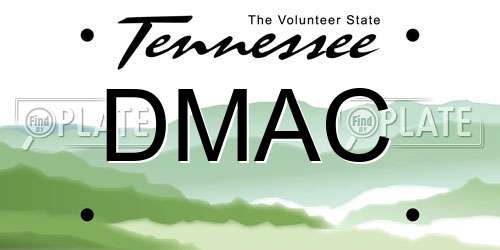 DMAC Tennessee License Plate