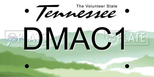 DMAC1 Tennessee License Plate