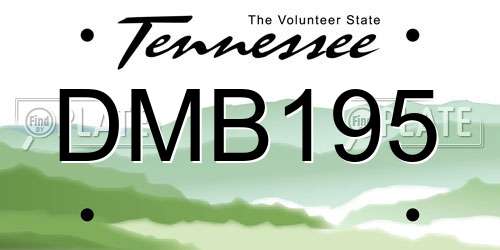 DMB195 Tennessee License Plate