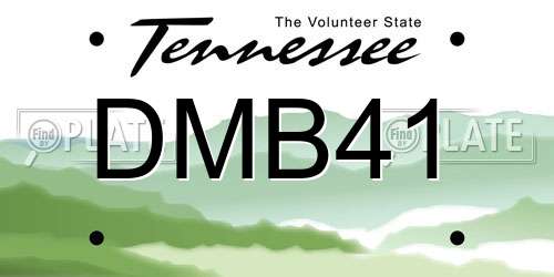 DMB41 Tennessee License Plate
