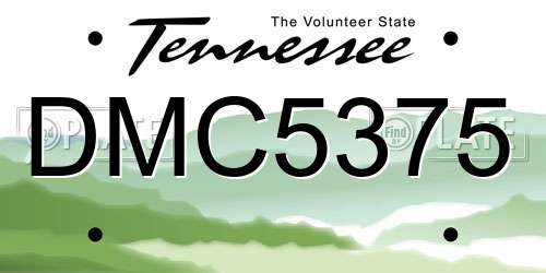 DMC5375 Tennessee License Plate