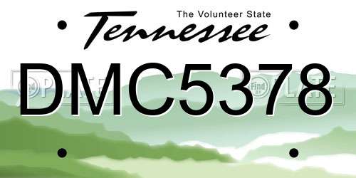 DMC5378 Tennessee License Plate