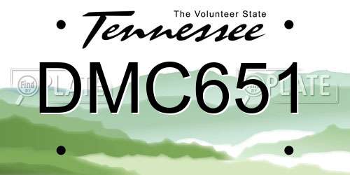 DMC651 Tennessee License Plate
