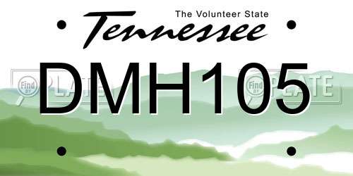 DMH105 Tennessee License Plate