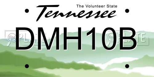 DMH10B Tennessee License Plate