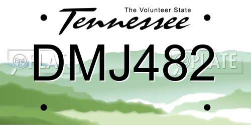 DMJ482 Tennessee License Plate
