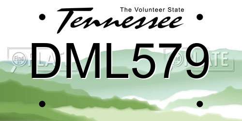 DML579 Tennessee License Plate