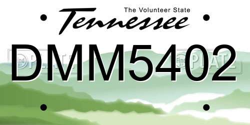 DMM5402 Tennessee License Plate