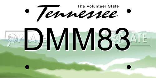 DMM83 Tennessee License Plate