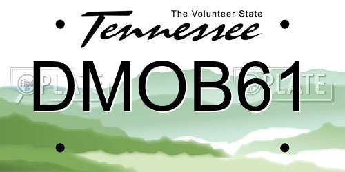 DMOB61 Tennessee License Plate