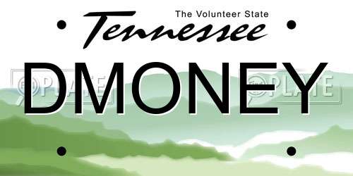 DMONEY Tennessee License Plate