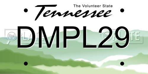 DMPL29 Tennessee License Plate