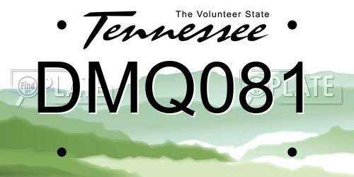 DMQ081 Tennessee License Plate