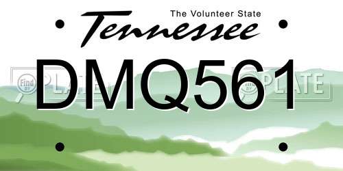 DMQ561 Tennessee License Plate