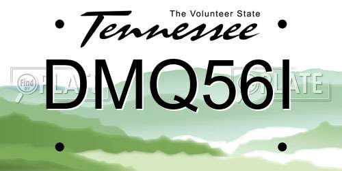 DMQ56I Tennessee License Plate