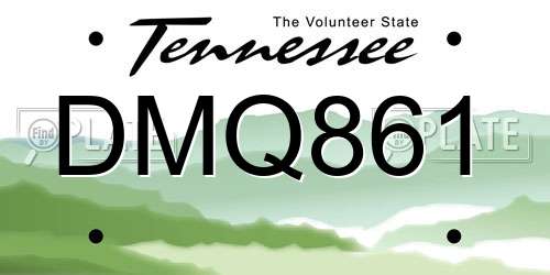 DMQ861 Tennessee License Plate