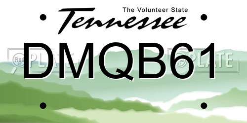 DMQB61 Tennessee License Plate
