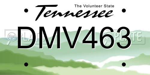 DMV463 Tennessee License Plate