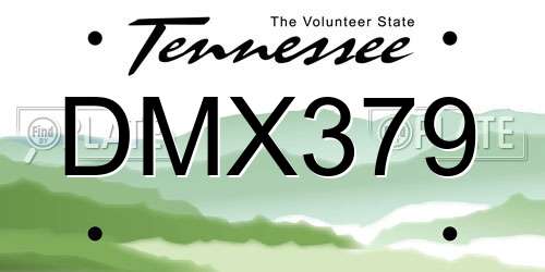 DMX379 Tennessee License Plate