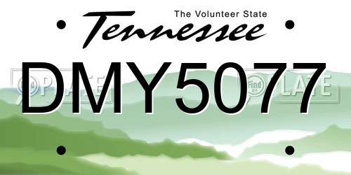 DMY5077 Tennessee License Plate